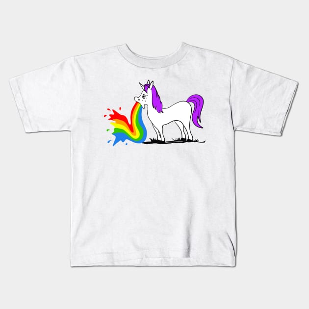 Unicorn Rainbow Kids T-Shirt by SeijiArt